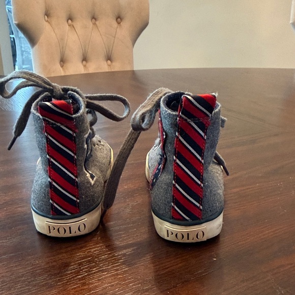 Polo Ralph Lauren Charcoal Kids High-Top Sneakers - Picture 3 of 6